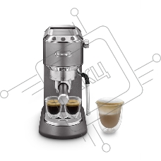 Кофеварка рожковая DeLonghi EC885.GY серый, исп. кофе - молотый, 1.1 л, 1300 Вт, 15 Бар.