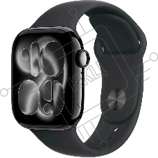Смарт-часы Apple Watch Series 11 A3331 42мм OLED корп.черный Sport Band рем.черный разм.брасл.:M/L (MEQU4LW/A)