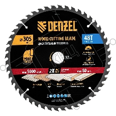 Пильный диск по дереву Denzel ф305 х 32 мм, 48 зубьев 733687
