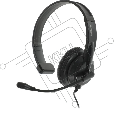 Гарнитура проводная с микрофоном A4Tech HU-11 черный 2м накладные USB оголовье