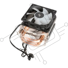 Кулер для процессора Eurocase 3P90 ARGB черный, 92 мм, алюминий/медь, 1800 об/мин, 26.5 дБ, 3 pin, 90 Вт, 135 мм