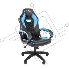 Кресло CHAIRMAN ДРАЙВ 16 Россия экокожа черный/голубой