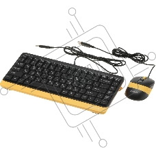 Клавиатура + мышь A4Tech Fstyler F1110 клав:черный/желтый мышь:черный/желтый USB Multimedia (F1110 BUMBLEBEE)