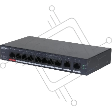 Коммутатор Dahua DH-CS4010-8ET-110 (L2) 8x100Мбит/с 2x1Гбит/с 8PoE 110W управляемый