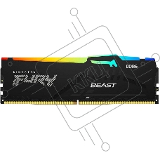 Оперативная память Kingston Fury Beast, DDR5, 16GB (1x16GB), 6000MHz, CL36, с радиатором, RGB, чёрный