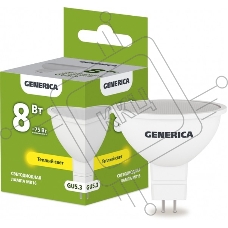Лампа LED MR16 IEK LL-MR16-08-230-30-GU5-G софит 8Вт 230В 3000К GU5.3 GENERICA