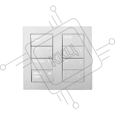 Кнопочная панель [HQWT-S-P4RW-WH-E] Lutron 7 кнопок и клавиши поднять.опустить, пластик белый.