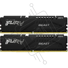 Оперативная память Kingston Fury Beast Black, DDR5, 128GB (2x64GB), 5600 MHz, CL36, с радиатором, чёрный