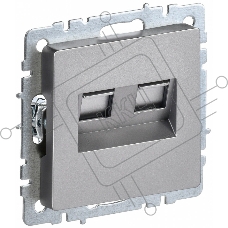 Розетка компьютерная двойная IEK BRITE РК10-2-БрС RJ45 кат.5E сталь