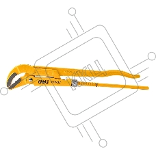 Трубный рычажный ключ №3 с изогнутыми губками Deli DL105267 560мм, раскрытие губок 0-67мм, сталь Cr-V