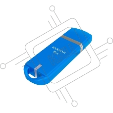 Флеш диск Maxvi P3 8GB USB 2.0 sky blue, монолит с колпачком, ABS пластик