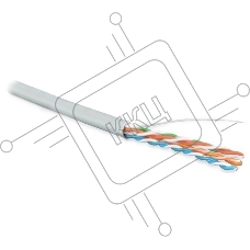 Кабель информационный Hyperline UUTP4R-C5E-S24-IN-LSZH-GY-305 кат.5E UTP 4 пары 24AWG LSZH внутренний 305м серый