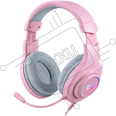 Гарнитура Redragon Hylas розовый, проводная, USB / 2 x mini jack 3.5 мм, подсветка