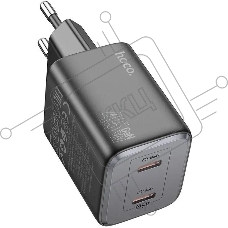 Сетевое зарядное устройство Hoco N42 Elogiado 45W 3A+2.25A (PD+QC+AFC) 2xUSB type-C универсальное черный