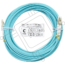 Шнур оптический Cabeus Tight Buffer, Duplex LC/LC, OM3 50/125, LSZH, 10м, Ø 3мм, серый хвостовик, цвет: аква
