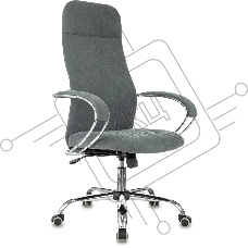 Кресло руководителя Бюрократ CH-610SL темно-серый Alfa 44 крестов. металл хром