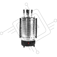 Шашлычница электрическая Galaxy Line GL 2610, серый, 1000 Вт, 5 шампуров из высококачественной нержавеющей стали, автоматическое вращение шампуров на 360°, долговечный керамический нагревательный элемент, защитный кожух из пищевого алюминия