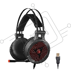 Гарнитура проводная с микрофоном A4Tech G530 черный/серый 1.8м мониторы оголовье