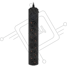 Сетевой фильтр Ippon BK-6-EU-5-10-B 5м (6 розеток) черный (коробка)