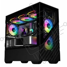 Компьютерный корпус 1STPLAYER DK D7 черный mATX 3x120mm LED fans D7-BK-3F1