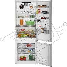 Встраиваемый холодильник Hotpoint HBT 400I белый двухкамерный 280/75л морозилка снизу