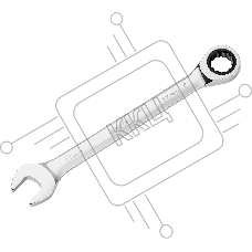 Ключ комбинированный Denzel, с трещеткой, 17 мм