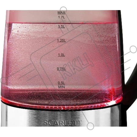 Чайник электрический Scarlett SC-EK27G41 1.7л. 2200Вт черный/серебристый (корпус: стекло)