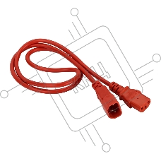 Шнур питания Lanmaster LAN-PP13/14-1.5-RD C13-С14 проводник.:3x0.75мм2 1.5м 220В 10А красный