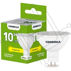 Лампа LED MR16 IEK LL-MR16-10-230-30-GU5-G софит 10Вт 230В 3000К GU5.3 GENERICA