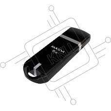Флеш диск Maxvi P3 8GB USB 2.0 black, монолит с колпачком, ABS пластик