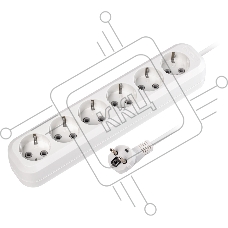 Удлинитель Smartbuy, 6 гнезд 10 метров 16А/3,5кВт с заземлением ПВС 3х1,0 (SBE-16-6-10-Z)