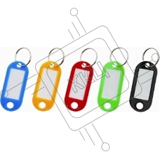 Бирка для ключей Silwerhof Daily инфо-окно ассорти, пластиковый пакет, 10 шт