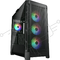 Компьютерный корпус Cougar Airface Pro RGB Black 4x120MM ARGB FAN, ARGB FAN HUB, БЕЗ БП, ЧЕРНЫЙ, E-ATX