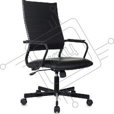 Кресло руководителя Бюрократ CH BALANCE черный экокожа крестов. металл черный