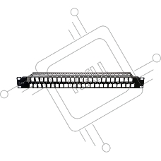 Патч-панель наборная DKC RNKPP48E1 19'' 1U под 48 модулей Keystone. UTP