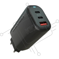 Зарядное устройство MORE CHOICE (4610196409646) NC79 1USB+2Type-C 3.0A PD 65W быстрая зарядка черный Зарядное устройство MORE CHOICE (4610196409646) NC79 1USB+2Type-C 3.0A PD 65W быстрая зарядка черный