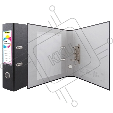 Папка-регистратор Silwerhof A4 75мм ПВХ/бумага черный без. окант. сборная смен.карм. на кор.