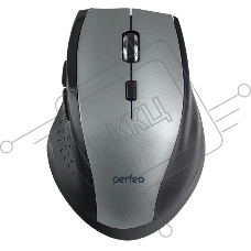 Мышь беспроводная Perfeo DAILY серый металлик, 1600 dpi, радиоканал, USB, кнопки - 6
