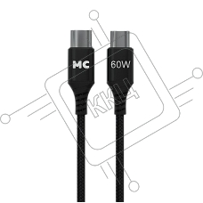 Кабель MORE CHOICE (4620202554093) K69aa 2м USB 3.0A PD 60W для Type-C Type-C- 2м, черный