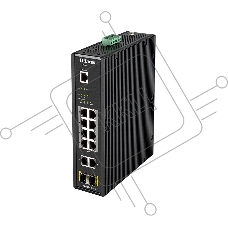 Коммутатор D-Link DIS-200G-12PS/A2A, 10×1 Гбит/с (8 PoE+) + 2×1 Гбит/с SFP, управляемый