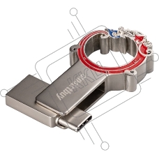 Флешка USB SmartBuy Metal Snake Dual (SB32GB3MSN), 32Gb, USB 3.0/3.1, R/W 75/30, серебристый/красный