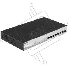 Коммутатор D-Link DGS-1210-10MP/FL2A, 8×1 Гбит/с PoE + 2×1 Гбит/с SFP, настраиваемый