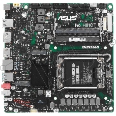 Материнская плата ASUS Pro H810T-CSM, LGA 1851, Intel H810, 2xDDR5 SO-DIMM, 2xSATA, 1xM.2, DisplayPort, HDMI, 1x1Gb LAN, 2x3.5 мм, 7.1, Mini-ITX