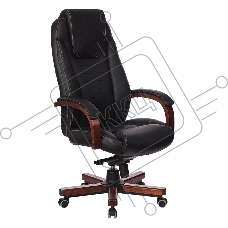 Кресло руководителя Бюрократ T-9923WALNUT/BLACK черный, кожа, крестовина дерево Кресло руководителя Бюрократ T-9923WALNUT/BLACK черный, кожа, крестовина дерево