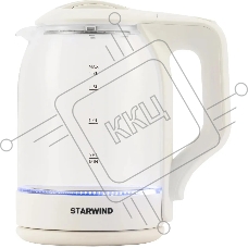 Чайник электрический StarWind SKG1056 1,8 л, 2000 Вт, белый/прозрачный