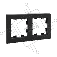 Рамка 2-местная Эпика EKF UP1-FPB-02 черная, пластик