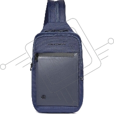 Рюкзак слинг мужской Piquadro Orion CA6625S136/BLU синий ткань/натур.кожа