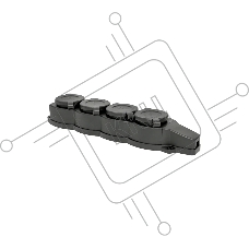 Розетка EKF RPS-020-16-230-44 PROxima четырехместная с защитными крышками каучуковая 230В 2P+PE 16A IP44
