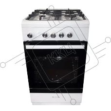 Плита газовая De Luxe 506040.24Г ЧР белый, конфорок 4 шт, духовка 54 л, 50 см x 85 см x 60 см