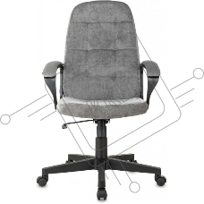 Кресло руководителя Бюрократ CH 002 Fabric Light-19 серый, крестов. пластик